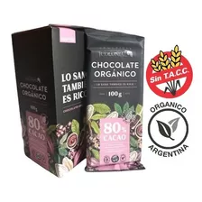 Chocolate Amargo Organico 80% Cacao Sin Tacc Caja 10 X 100g