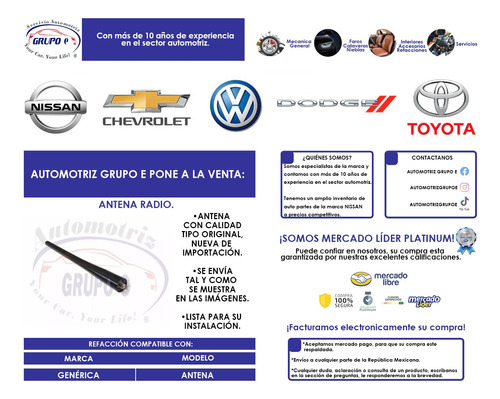 Repuesto Antena Radio Lisa Vw Jetta A4 Clasico Mk3 Mk4 Mk5 Foto 3