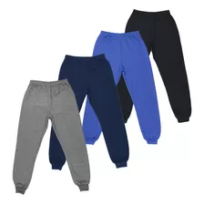 Kit 4 Calça Juvenil Moletom Comfortavel Basico Frio Atacado