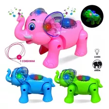 Elefante De Brinquedo Com Som E Luz Musical Anda Led Animal