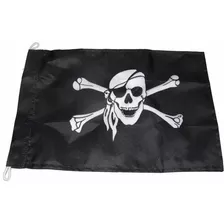 Bandeira Pirata P Barcos Mastro Alcançado Náutica 24x40cm