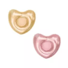 Portavasos Inflable Corazon Glitter Dorado&rosa