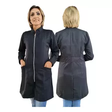 Jaleco Feminino Preto Com Zíper