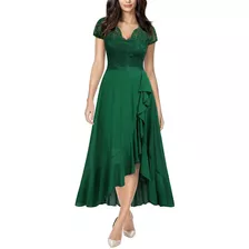 Vestido Miusol Mujer Cuello V Elegante Fiesta Boda Verde