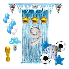 Pack Globos Cotillón Selección Argentina Messi Copa Cortina 