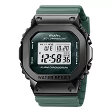 Reloj Tactico Militar Elegante Digital Negro Verde Acero 
