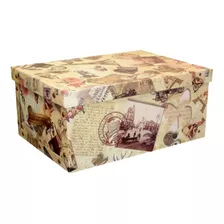 Caja Baulera Organizadora Grande Vintage Color Beige Vintage