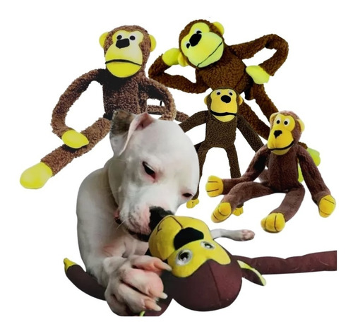 Brinquedo Pelúcia Macaco C/apito Para Cachorro Cães Pet