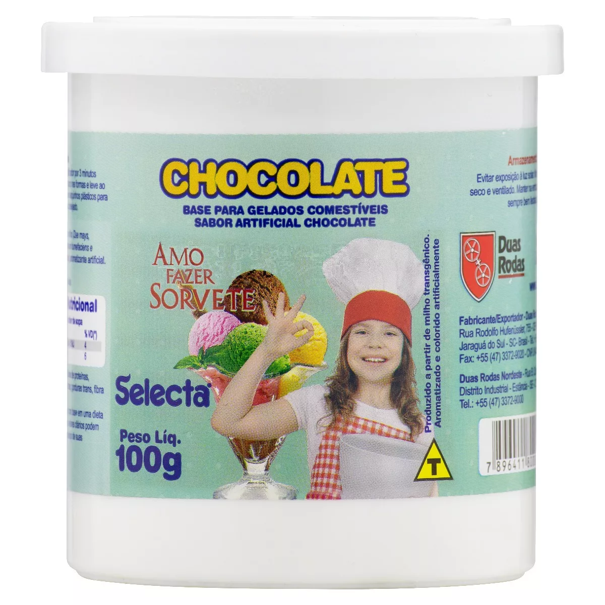 Base Para Gelados Comestíveis Chocolate Selecta Pote 80g Selecta