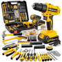 Parafusadeira Furadeira De Impacto The Black Tools Profissional 2 Baterias Com Maleta + Kit Acessórios 145 Peças Tbkit19