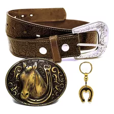 Kit Presente Cinto Country Peao Rodeio Fivela Cowboy Grande