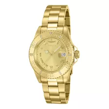 Pulseira De Relógio Masculina Invicta 12820 Gold Cor Da Moldura Dourada Cor Do Fundo Dourado