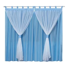 Cortina Para Varão Quarto Bebê Azul Menino 2,00 X 1,70