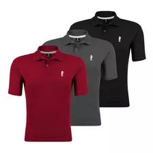 Kit Com 3 Camisa Gola Polo Marine Em Malha Piquet Camiseta