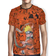 Short + Camiseta Masculino Naruto Shippuden Praia Verão Full