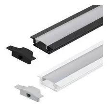 Perfil Led Marcenaria Embutir Para Fita Led Branco 2 Metros Cor Da Luz Branco Sem Fita Tensão De Operação 12v 110v/220v