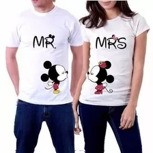 Dúo Playeras Pareja Mr Y Mrs Mickey Y Minie