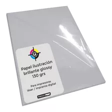 Papel Ilustracion A4 Brillante Glossy 130 Grs 100 Hs Laser