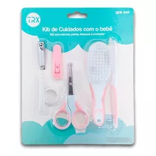Kit Higiene Bebê Escova Pente Cortador De Unha E Tesoura