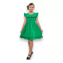 Vestido Casual Babado Infantil Soltinho Fresquinho Moda Luxo