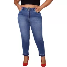 Calça Feminina Cropped Barra Desmanchada Plus Size Revanche