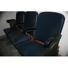 3 Antiguas Butacas De Cine (en Fila)