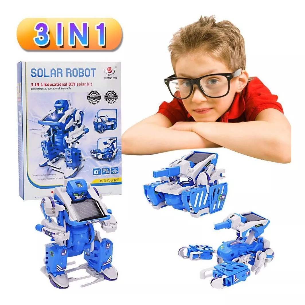 Robo Solar 3 Em 1 Transformers Brinquedo Educativo Robotica