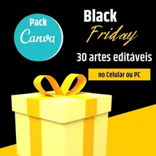 Pack 30 Artes Canva Editável - Black Friday Promoções Artes