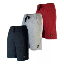 Kit 3 Bermudas Masculinas Moletom Academia Treino Corrida 