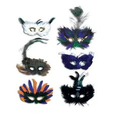 Pack De 12 Antifaces Majestuosos De Plumas Para Adulto