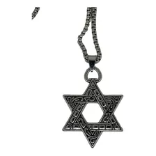 Colar Corrente Estrela De Davi Israel Hexagrama Tribal