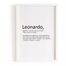 Quadro Decorativo Nome Leonardo - A4