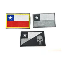 Parche De Tela, Bandera Chilena En 3 Versiones