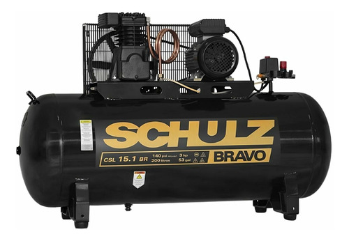Compresor De Aire Eléctrico Schulz Bravo Csl 15.1 Br/200 200l 3hp 220v 50hz Negro