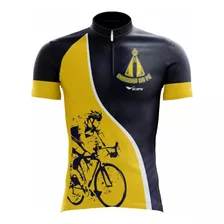 Camisa Scape Caminho Da Fe Azul E Amarela Ciclismo