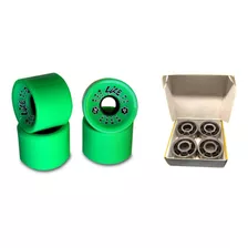 Kit Roda Skate Long Simulador De Surf 70 Mm 83a + Rolamento