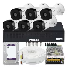 Kit 6 Cameras Seguranca Intelbras 1220b Dvr 1008 10a 1tb Wd
