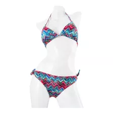 Traje De Baño Mujer 3 Piezas Brasier Y Panty Estampado + Cac