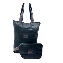 Pack X3 Bolso Cartera Puffer Con Porta Cosmetico Por Mayor 