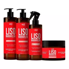 Kit Liso Maravilha 4 Itens - Sh + Cond + Masc + Leave Widi