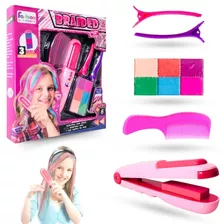 Mechas Coloridas Kit Menina Pinte Cabelo Make Infantil Linda