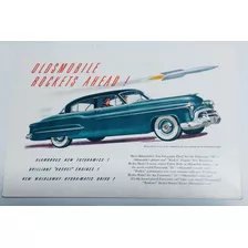 1950 Aviso Vintage Automóvil Oldsmobile Coleccionables Raro 