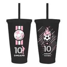 Combo 2 Vaso Gigante Niños Tapa Sorbete Futbol Messi Inter