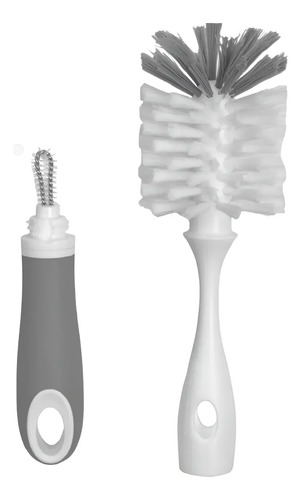 Escova Mamadeira Com Limpador De Bico Cinza 15293 - Buba Cinza