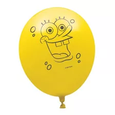 Bexiga-balão Bob Esponja Amarelo Latex 25 Unidades 