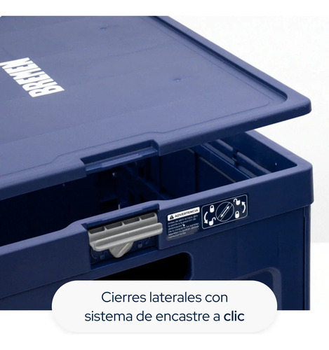 Cajon Plegable Con Tapa Bremen 48x38x30 Cm 20kg/47l 8636 Dgm Azul