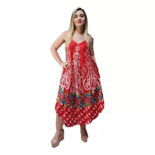Vestido Feminino Indiano Alça Trapézio Plus Size-cod.1021b
