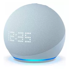 Smart Speaker Amazon Com Alexa E Relógio Echo Dot 5ª Geração Cor Azul-claro