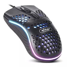 Mouse Gamer Usb Led Knup Com Fio Rgb Ultra Leve Pc Notebook