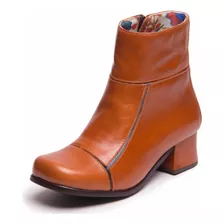 Bota Cano Curto Feminina Caramelo - 7683